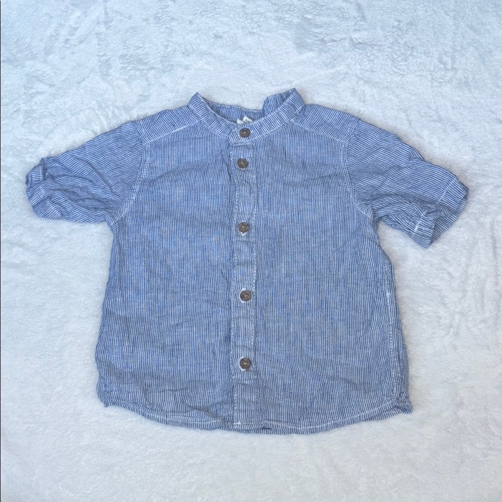 H&M Blue and white Striped button up Shirt